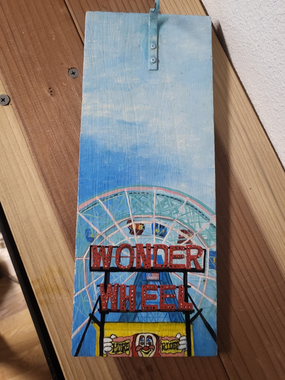 New York Wonder Wheel Wall Art / Key Holder - Coney Island